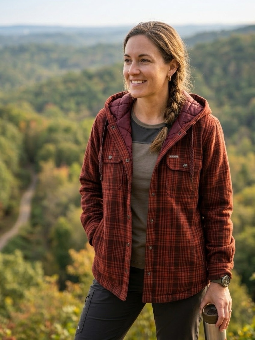 NWT Ariat Rebar Quilted Lined Plaid Flannel Jacket Shacket Hooded Rosewood L